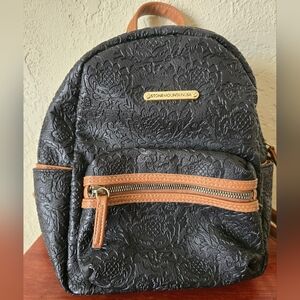 Stone Mountain Black floral embossed book bag